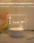 USB Creative 3D Luminous Erasable Love Pen Night Light, Message Night Light, Birthday Gift Light, Bedroom Decoration Light