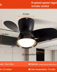 Ceiling Fans With LED Lamp High Wind 3 Speed Silent Fans Light Modern Retro Design for Bedroom Living Room Decor Home lighting