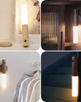 Motion Sensor Smart LED Night Light Rechargeable Magnetic Wall Light Portable Lamp for Cabinet Hallway Bedroom Bath Staircase