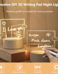 USB Creative 3D Luminous Erasable Love Pen Night Light, Message Night Light, Birthday Gift Light, Bedroom Decoration Light
