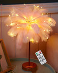 Bedroom LED Night Light Feather Table Lamp Bedside Lamp Modern Wedding Decoration Small Lantern Festive Gift Ins Girl Heart