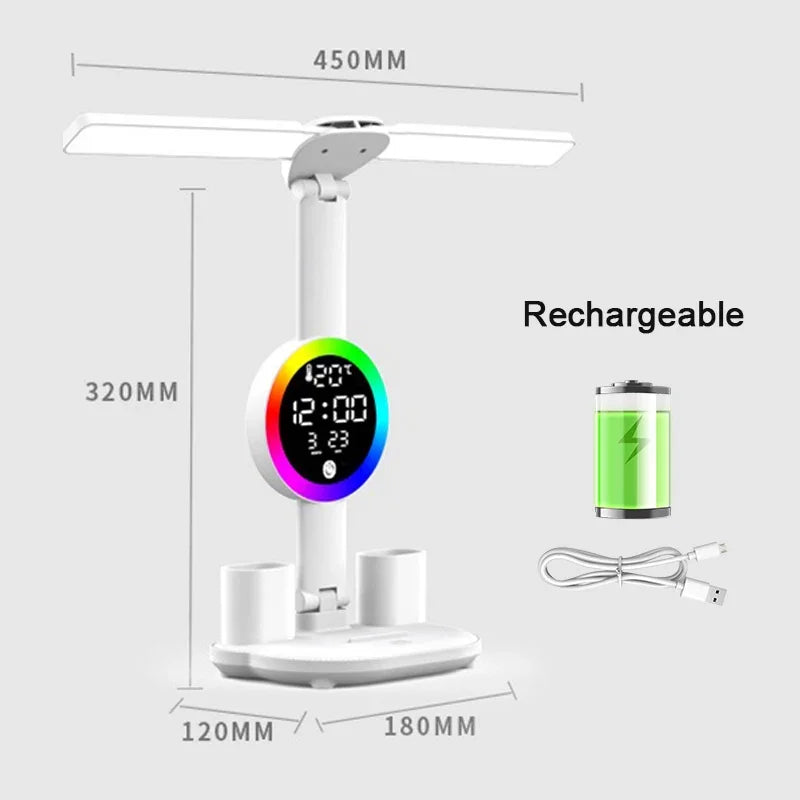 Veylo | Smart LED Desk Lamp with Digital Clock &amp; Organizer