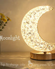 Bedroom Crystal Touch Dimming Night Light Girls Room Home Decor Aesthetics USB Bedside LED Ambient Table 3d Moon Lamp