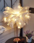Bedroom LED Night Light Feather Table Lamp Bedside Lamp Modern Wedding Decoration Small Lantern Festive Gift Ins Girl Heart