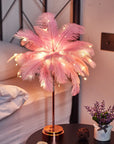 Bedroom LED Night Light Feather Table Lamp Bedside Lamp Modern Wedding Decoration Small Lantern Festive Gift Ins Girl Heart