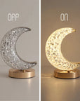 Bedroom Crystal Touch Dimming Night Light Girls Room Home Decor Aesthetics USB Bedside LED Ambient Table 3d Moon Lamp
