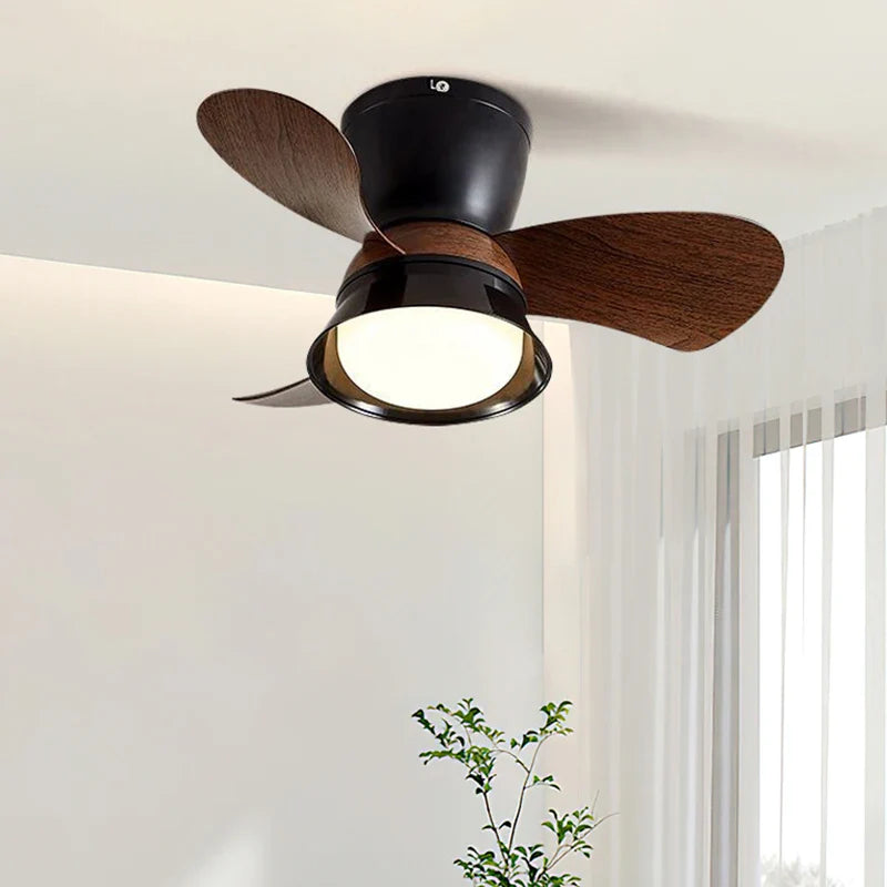 Ceiling Fans With LED Lamp High Wind 3 Speed Silent Fans Light Modern Retro Design for Bedroom Living Room Decor Home lighting