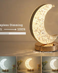 Bedroom Crystal Touch Dimming Night Light Girls Room Home Decor Aesthetics USB Bedside LED Ambient Table 3d Moon Lamp