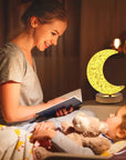 Bedroom Crystal Touch Dimming Night Light Girls Room Home Decor Aesthetics USB Bedside LED Ambient Table 3d Moon Lamp