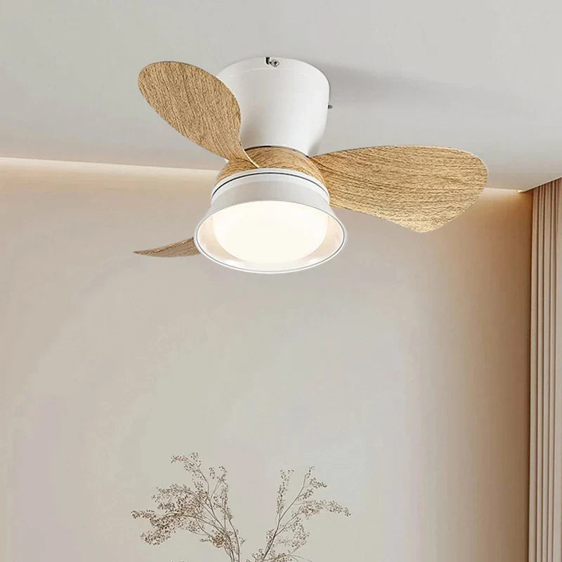 Ceiling Fans With LED Lamp High Wind 3 Speed Silent Fans Light Modern Retro Design for Bedroom Living Room Decor Home lighting