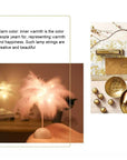 Bedroom LED Night Light Feather Table Lamp Bedside Lamp Modern Wedding Decoration Small Lantern Festive Gift Ins Girl Heart