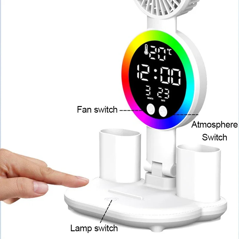 Veylo | Smart LED Desk Lamp with Digital Clock &amp; Organizer
