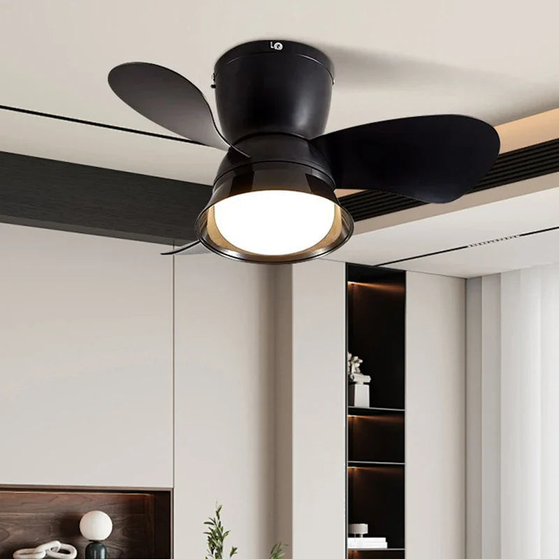 Ceiling Fans With LED Lamp High Wind 3 Speed Silent Fans Light Modern Retro Design for Bedroom Living Room Decor Home lighting